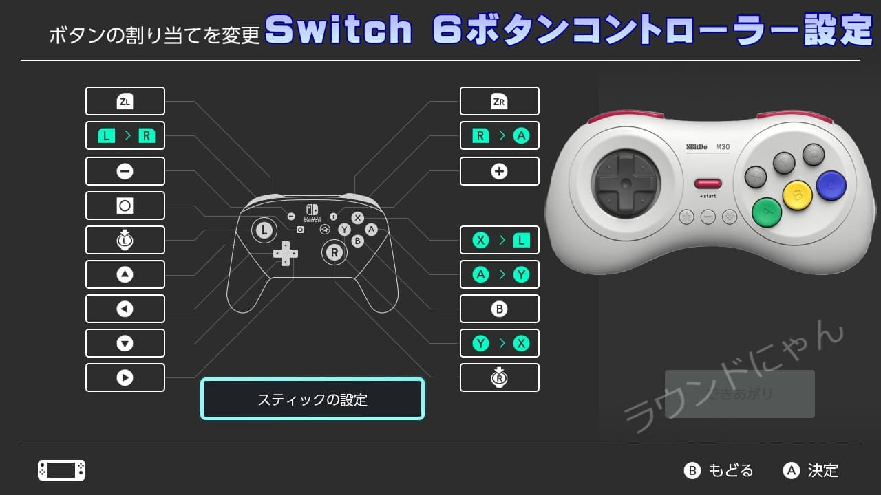 Nintendo Switch 8BitDo 6Button Gamepad Settings